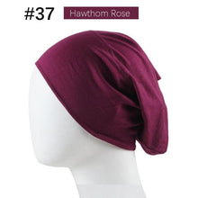 Load image into Gallery viewer, New Winter Autumn Soft Solid Color Inner Hijab Cap Lightweight Muslim Turban Elegant Hijab Caps Hat Islam Under Scarf Undercap Bonnet Color Soft Jersey Stretch Hijab's Tube Cap Hat Hijab Bonnet Muslim Women Scarf Turbans Head For Women