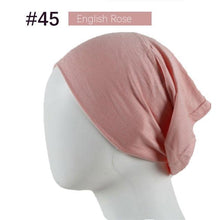Load image into Gallery viewer, New Winter Autumn Soft Solid Color Inner Hijab Cap Lightweight Muslim Turban Elegant Hijab Caps Hat Islam Under Scarf Undercap Bonnet Color Soft Jersey Stretch Hijab's Tube Cap Hat Hijab Bonnet Muslim Women Scarf Turbans Head For Women
