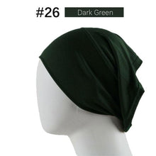 Load image into Gallery viewer, New Winter Autumn Soft Solid Color Inner Hijab Cap Lightweight Muslim Turban Elegant Hijab Caps Hat Islam Under Scarf Undercap Bonnet Color Soft Jersey Stretch Hijab's Tube Cap Hat Hijab Bonnet Muslim Women Scarf Turbans Head For Women