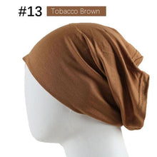 Load image into Gallery viewer, New Winter Autumn Soft Solid Color Inner Hijab Cap Lightweight Muslim Turban Elegant Hijab Caps Hat Islam Under Scarf Undercap Bonnet Color Soft Jersey Stretch Hijab's Tube Cap Hat Hijab Bonnet Muslim Women Scarf Turbans Head For Women
