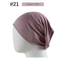 Load image into Gallery viewer, New Winter Autumn Soft Solid Color Inner Hijab Cap Lightweight Muslim Turban Elegant Hijab Caps Hat Islam Under Scarf Undercap Bonnet Color Soft Jersey Stretch Hijab's Tube Cap Hat Hijab Bonnet Muslim Women Scarf Turbans Head For Women