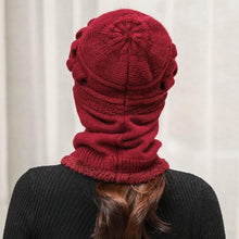 Load image into Gallery viewer, New Winter Balaclava Beanies Mother Hat Women Warm Thick Skellies Riding Outdoor Hats Gorgas Stripes Beanie Cap Mask Scarf Hat Set Outdoor Sport Warm Beanies Hat For Men Knitted Hats Bandana Hiking Camping Kid Neck Warmer Cap