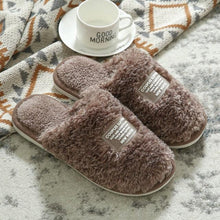 Load image into Gallery viewer, New Winter Men And Women Slippers Indoor Home Warm Plush Non-Slip Wear-Resistant Soft-Soled Couple Cotton House Slippers Memory Foam Slippers Scuff Outdoor Indoor Warm Plush Bedroom Shoes