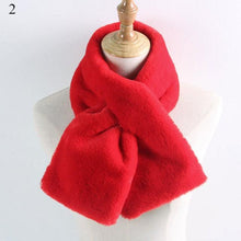 Load image into Gallery viewer, New Winter Solid Color Warm Thicken Soft Collar Scarf Faux Rabbit Fur Neckerchief Plush Warm Hot Scarfs Cross Collar Scarf Shawl Solid With Pearl Elegant For Women