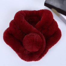 Load image into Gallery viewer, New Winter Solid Color Warm Thicken Soft Collar Scarf Faux Rabbit Fur Neckerchief Plush Warm Hot Scarfs Cross Collar Scarf Shawl Solid With Pearl Elegant For Women