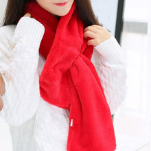 Load image into Gallery viewer, New Winter Solid Color Warm Thicken Soft Collar Scarf Faux Rabbit Fur Neckerchief Plush Warm Hot Scarfs Cross Collar Scarf Shawl Solid With Pearl Elegant For Women