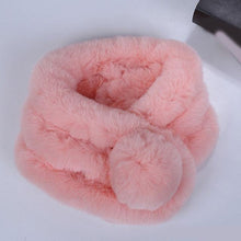 Load image into Gallery viewer, New Winter Solid Color Warm Thicken Soft Collar Scarf Faux Rabbit Fur Neckerchief Plush Warm Hot Scarfs Cross Collar Scarf Shawl Solid With Pearl Elegant For Women