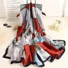 Load image into Gallery viewer, New Women Autumn Winter Fashion Silk Scarf Shawl Beach Headband Female Casual Wear Beach Friendly Spring Silk Scarf Flower Print Silk Scarves Shawls and Wraps Long Size Beach Stoles