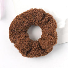 Load image into Gallery viewer, New Women Cute Teddy Velvet Scrunchies Elastic Hair Band Faux Fur Hair Rope Girl's Hair Tie Accessories Ponytail Holder Accessories for Women And Girls