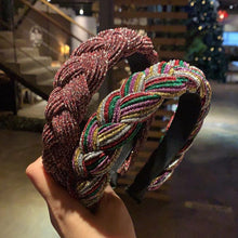 Load image into Gallery viewer, New Women Hairband Cross Knot Braid Twist Headband Adult Autumn Winter Shiny Color Headwear Wide Side Turban Gorgeous Hair Accessories For Women