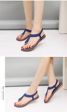 Load image into Gallery viewer, New Women Sandals Flat Heel Summer Casual Flip Flops Single Ladies Shoes Woman Soft Sole Slippers Summer Casual Flat Ankle T-Strap Thong Elastic Comfortable Flip Flops Beach Shoes Sandal