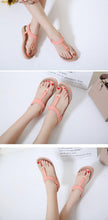 Load image into Gallery viewer, New Women Sandals Flat Heel Summer Casual Flip Flops Single Ladies Shoes Woman Soft Sole Slippers Summer Casual Flat Ankle T-Strap Thong Elastic Comfortable Flip Flops Beach Shoes Sandal