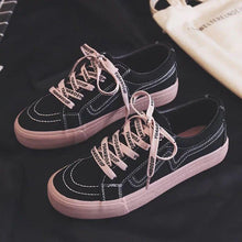 Load image into Gallery viewer, New Women Sneaker Fashion Breathble Vulcanized Shoes Platform Lace Up Casual White Tenis Sneakers Women Play Fashion Sneaker Low Top Elastic Canvas Flat Sneakers