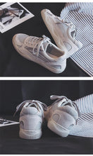 Load image into Gallery viewer, New Women Sneaker Fashion Breathble Vulcanized Shoes Platform Lace Up Casual White Tenis Sneakers Women Play Fashion Sneaker Low Top Elastic Canvas Flat Sneakers