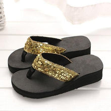 Load image into Gallery viewer, New Women Solid Slides Sandals Thickness Sequin Shoes Slippers Beach Shoes House Non-Slip Slippers Thick Sequin Sandals For Indoor Outdoor Breathable Shoes
