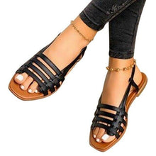 Load image into Gallery viewer, New Women Summer Casual Slides Comfortable Flax Slippers Striped Bow Linen Flip Flops Platform Flat Sandals For Women Casual Summer Cute Open Toe Ladies Sandals