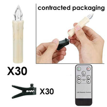 Load image into Gallery viewer, New Year Christmas LED Candles Taper Candles Flickering With Remote Timer Battery Operated Waterproof Christmas Tree Candles, Warm White Window Candles Lights Flameless Remote Control Candles For Home Dinner Party Christmas Tree Decoration Lamp