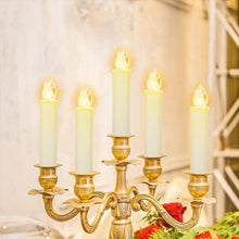 Load image into Gallery viewer, New Year Christmas LED Candles Taper Candles Flickering With Remote Timer Battery Operated Waterproof Christmas Tree Candles, Warm White Window Candles Lights Flameless Remote Control Candles For Home Dinner Party Christmas Tree Decoration Lamp
