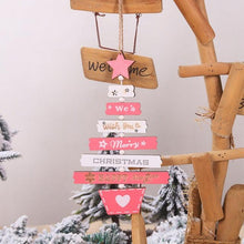 Load image into Gallery viewer, New Year Christmas Tree Bell Pendant Christmas Wooden Hanging Ornaments Letter Pendant Wooden Tree Decorations Star Bird Bow-Knot Letter Bells Design Wooden Hanging Decor For Christmas Tree Wind Wooden Hanging Gift Home Festival Decoration Accessories