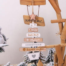 Load image into Gallery viewer, New Year Christmas Tree Bell Pendant Christmas Wooden Hanging Ornaments Letter Pendant Wooden Tree Decorations Star Bird Bow-Knot Letter Bells Design Wooden Hanging Decor For Christmas Tree Wind Wooden Hanging Gift Home Festival Decoration Accessories