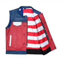 Load image into Gallery viewer, Patriot Rebel Men's Motorcycle Leather Vest