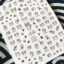 Load image into Gallery viewer, Newest Cats 3D Nail Art Sticker Decal Template Nail Tool Decorations Cute Nail Stickers for Kids and Little Girls Sheets Self Adhesive Nail Art Stickers 3D Animal Nail Decals Nail Art Decoration Set Including Cat Dog Strawberry Bear Chick Bunny Pat