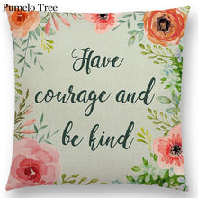 Load image into Gallery viewer, Newest Floral Quotes Decorative Pillow Covers Fresh Flowers Garland Inspirational Words Decorative Cotton Linen Throw Pillow Cushion Covers And Gifts For Women Daughter Mum Best Friend Birthday Home Decorations