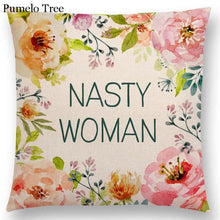 Load image into Gallery viewer, Newest Floral Quotes Decorative Pillow Covers Fresh Flowers Garland Inspirational Words Decorative Cotton Linen Throw Pillow Cushion Covers And Gifts For Women Daughter Mum Best Friend Birthday Home Decorations