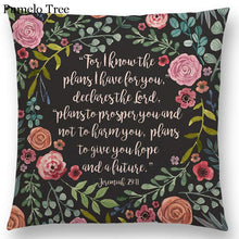 Load image into Gallery viewer, Newest Floral Quotes Decorative Pillow Covers Fresh Flowers Garland Inspirational Words Decorative Cotton Linen Throw Pillow Cushion Covers And Gifts For Women Daughter Mum Best Friend Birthday Home Decorations