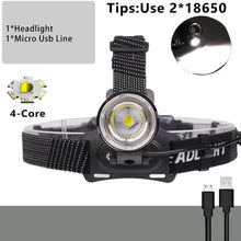 Load image into Gallery viewer, Newest Waterproof XHP199 16-Core Super Bright Powerful Lantern Headlamp XHP110 LED USB Flashlight XHP50 Headlight Rechargeable 18650 Zoom Torch Light