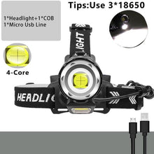 Load image into Gallery viewer, Newest Waterproof XHP199 16-Core Super Bright Powerful Lantern Headlamp XHP110 LED USB Flashlight XHP50 Headlight Rechargeable 18650 Zoom Torch Light