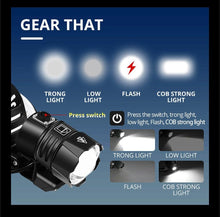 Load image into Gallery viewer, Newest Waterproof XHP199 16-Core Super Bright Powerful Lantern Headlamp XHP110 LED USB Flashlight XHP50 Headlight Rechargeable 18650 Zoom Torch Light