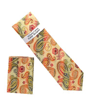 Load image into Gallery viewer, Vittorio Farina Men's Paisley Design Necktie & Pocket Square