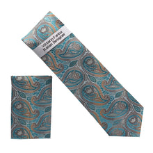 Load image into Gallery viewer, Vittorio Farina Men's Paisley Design Necktie & Pocket Square