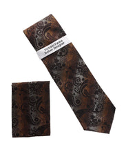 Load image into Gallery viewer, Vittorio Farina Men's Paisley Design Necktie & Pocket Square