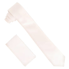 Load image into Gallery viewer, Vittorio Farina Solid Satin Skinny Necktie & Pocket Square