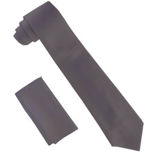 Load image into Gallery viewer, Vittorio Farina Solid Satin Necktie & Pocket Square