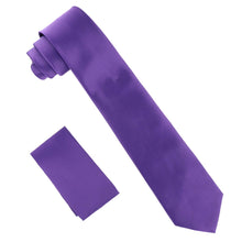 Load image into Gallery viewer, Vittorio Farina Solid Satin Necktie & Pocket Square