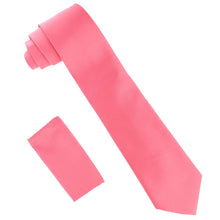 Load image into Gallery viewer, Vittorio Farina Solid Satin Necktie & Pocket Square