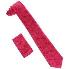 Load image into Gallery viewer, Vittorio Farina Solid Satin Paisley Necktie & Pocket Square