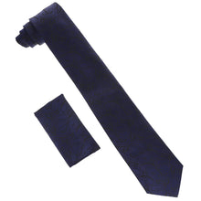 Load image into Gallery viewer, Vittorio Farina Solid Satin Paisley Necktie & Pocket Square