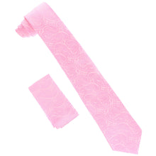 Load image into Gallery viewer, Vittorio Farina Solid Satin Paisley Necktie & Pocket Square