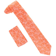 Load image into Gallery viewer, Vittorio Farina Solid Satin Paisley Necktie & Pocket Square