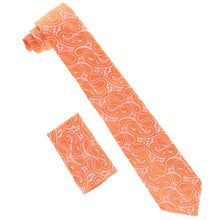 Load image into Gallery viewer, Vittorio Farina Solid Satin Paisley Necktie & Pocket Square