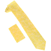 Load image into Gallery viewer, Vittorio Farina Solid Satin Paisley Necktie & Pocket Square