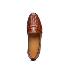 Load image into Gallery viewer, 15-585-CGN NICOLA Italian Calfskin Basketweave, Cognac