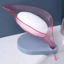 Load image into Gallery viewer, Non-slip leaf Shape Soap Box Bathroom Soap Holder Dish Storage Plate Tray Soap Holder Case Kitchen Supplies Bathroom Accessories Soap Dishes Sponge Container with Suction Cup Leaf Shape Self Draining for Bathroom Kitchen Sink
