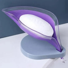 Load image into Gallery viewer, Non-slip leaf Shape Soap Box Bathroom Soap Holder Dish Storage Plate Tray Soap Holder Case Kitchen Supplies Bathroom Accessories Soap Dishes Sponge Container with Suction Cup Leaf Shape Self Draining for Bathroom Kitchen Sink