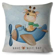 Load image into Gallery viewer, Nordic Style Pillow Cover Cute Cartoon Animal Drive Dinosaur Car Polyester Cotton Cushion Cover For Sofa Home Kids Room Throw Pillow Case Cover Dinosaur Cartoon Gray Soft Pillow Case For Decorative Bedroom Livingroom Sofa Farm House Cushion Covers