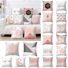 Load image into Gallery viewer, Nordic Style Pillow Covers Plant Letter Flower Geometric Sofa Cushion cover Headrest Pink Party Decorations Gift For Kids Geometric Decorative Throw Pillow Covers Square Cotton Cushion Covers Outdoor Sofa Home Pillow Covers